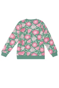 Denokids Pink Floral Girl's Green Winter Tracksuit 4-10Y - Image 6