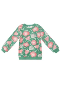 Denokids Pink Floral Baby Girl Green Tracksuit Set - Image 5