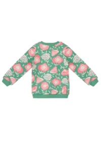 Denokids Pink Floral Baby Girl Green Tracksuit Set - Image 6