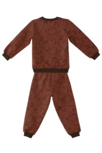 Denokids Hayvanlar Baby Size Brown Tracksuit Set - Image 4