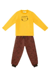 Denokids Sevimli Kedi Baby Size T-Shirt Pants Set - Image 3