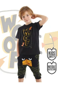 Denokids Woof Boys' T-Shirt Capri Shorts Set