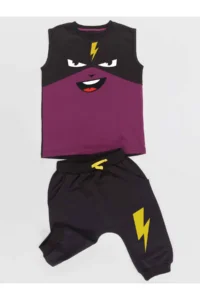 Denokids Lightning Mask Boys' T-Shirt Capri Shorts current - Image 5