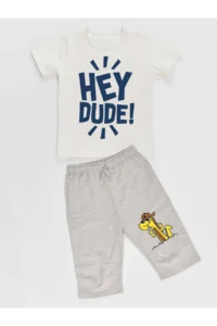 Denokids Hey Dude Boys' T-Shirt Capri Shorts Set - Image 3