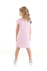 Denokids Frilly Zebra Girls' Pink Summer Dress - Image 2