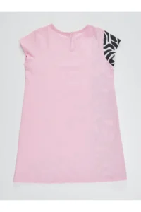 Denokids Frilly Zebra Girls' Pink Summer Dress - Image 4