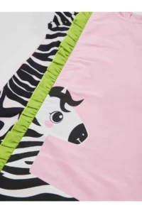 Denokids Frilly Zebra Girls' Pink Summer Dress - Image 5