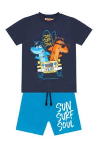 Denokids Shark Surf Boys' T-Shirt Shorts Set - Image 3