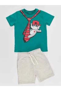 Denokids Kravat Koala Boys' T-Shirt Shorts Set - Image 3