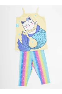 Denokids Deniz Kedisi Girls' Tunic Leggings Set - Image 3