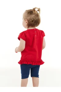Denokids Red Tilki Baby Girl Tunic Leggings Set - Image 2