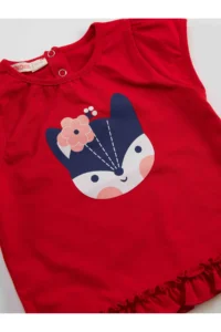 Denokids Red Tilki Baby Girl Tunic Leggings Set - Image 5