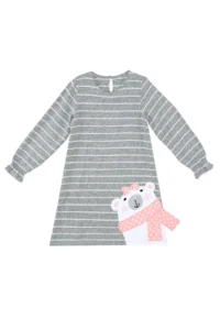 Denokids Teddy Bear Girls' Striped Dress - Image 3