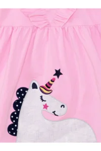 Denokids Simli Unicorn Girls' Pink Dress - Image 5