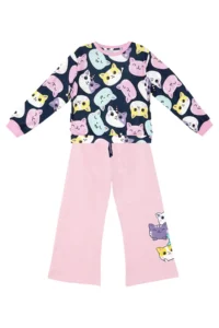 Denokids Sevimli Kediler Girls' Tracksuit Set - Image 3