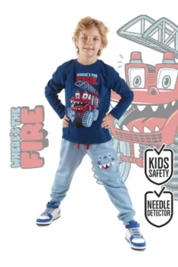 Denokids Monster Fireman Boy T-shirt Sweatpants Set