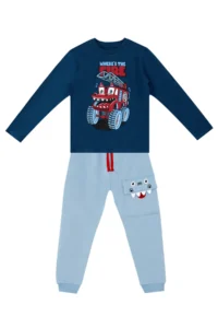 Denokids Monster Fireman Boy T-shirt Sweatpants Set - Image 3