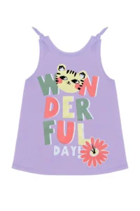 Denokids Cat Floral Sleeveless Girl's Summer Tunic T-shirt Tights Set - Image 5