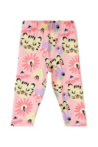 Denokids Cat Floral Sleeveless Girl's Summer Tunic T-shirt Tights Set - Image 7