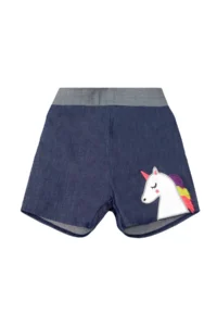 Denokids Colorful Tassel Unicorn Girl's Summer Blouse Denim Shorts Set - Image 7