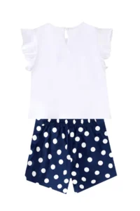 Denokids Polka Dot Unicorn Girl's Summer T-Shirt Poplin Shorts Set - Image 4
