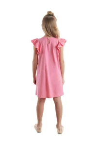 Denokids Teddy Bears Girls' Pink Sleeveless Summer Dress - Image 2