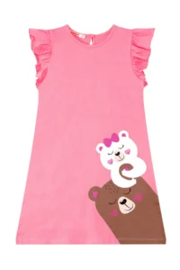 Denokids Teddy Bears Girls' Pink Sleeveless Summer Dress - Image 3