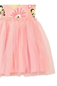 Denokids Leo Flower Eid Girl's Tulle Tutu Pink Evening Dress - Image 6
