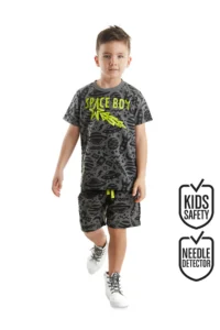 Denokids Uzay Roket Boys' T-Shirt Shorts Set