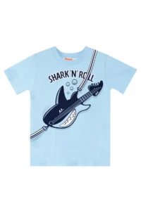 Denokids Shark'n Roll Boy's Summer T-shirt Capri Shorts Set - Image 5