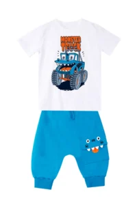 Denokids Monster Truck Boy Summer T-shirt Capri Shorts Set - Image 3