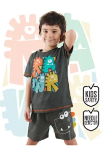 Denokids Rawr Dino Boys' Summer T-Shirt Shorts Set