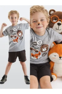 Denokids Friends Boys' Summer T-Shirt Shorts Set