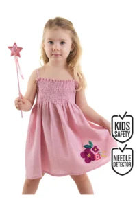 Denokids Floral Dried Rose Baby Girl Kid Muslin Strap Elastic Summer Dress