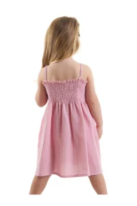Denokids Floral Dried Rose Baby Girl Kid Muslin Strap Elastic Summer Dress - Image 2