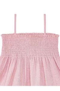 Denokids Floral Dried Rose Baby Girl Kid Muslin Strap Elastic Summer Dress - Image 5