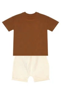 Denokids Baby Boy Kids Summer Muslin Shorts T-shirt Set with Camping Car - Image 4