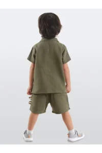Denokids Dino Baby Boy Kid Summer Muslin Shorts Shirt Set - Image 2