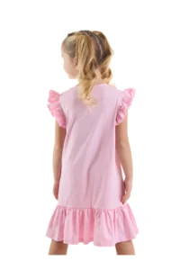 Denokids Unicorn Magic Girl's Pink Ruffle Summer Dress - Image 2