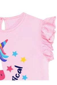Denokids Unicorn Magic Girl's Pink Ruffle Summer Dress - Image 6
