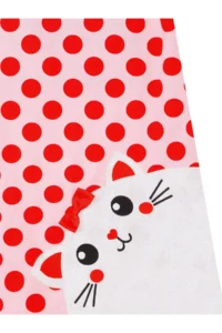 Denokids Chubby Cat Girl's Poplin Pink Ruffle Summer Dress - Image 5