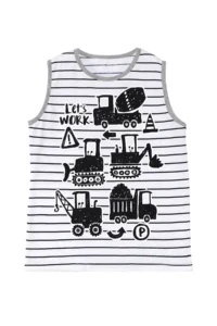 Denokids Construction Vehicle Boy Summer Striped T-shirt Capri Shorts Set - Image 5