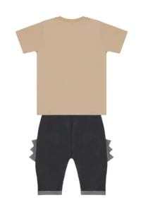 Denokids Funny Dino Boy Summer T-shirt Capri Shorts Set - Image 4