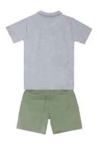 Denokids Kaplan Boy Summer Polo Neck T-shirt Gabardine Shorts Set - Image 4