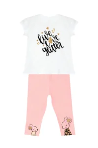Denokids Cute Mice Girls Summer T-shirt Tights Set - Image 3