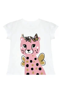 Denokids Polka Dot Cheetah Girl's Summer T-shirt Pink Skirt Set - Image 5