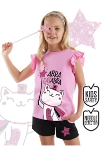 Denokids Abra Catabra Frilly Girl's Summer T-Shirt Shorts Set