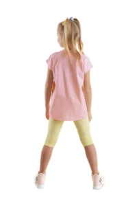 Denokids Kediler Girls' Summer Tunic T-Shirt Leggings Set - Image 2