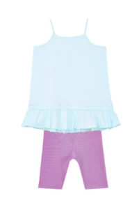 Denokids Best Friends Girl's Strappy Summer Tunic T-shirt Tights Set - Image 4