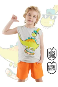 Denokids Skateboard Dino Boy's Summer Sleeveless T-shirt Shorts Set